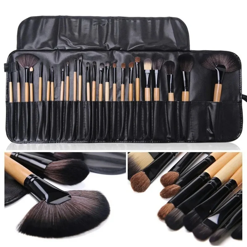 24-Piece Makeup Brush Set with Travel Pouch