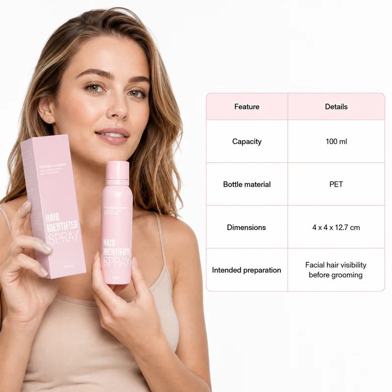 Hair Identifier Spray for Face Shaving and Dermaplaning