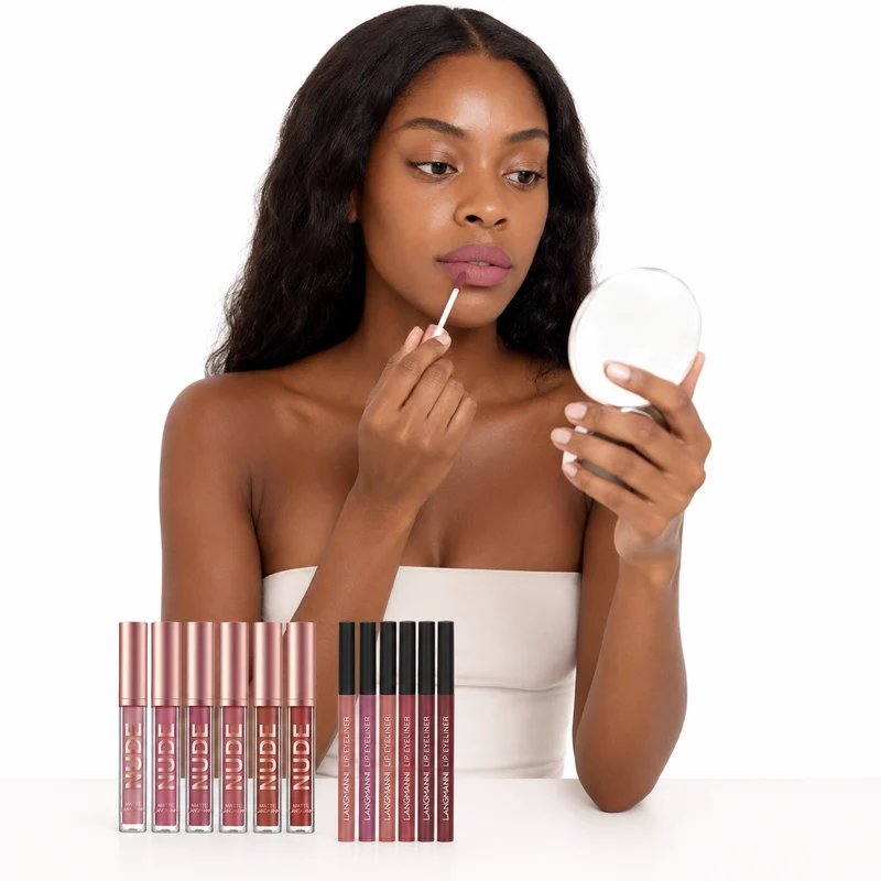 12-Piece Lipstick Set with Matte Lip Liners in 6 Colors