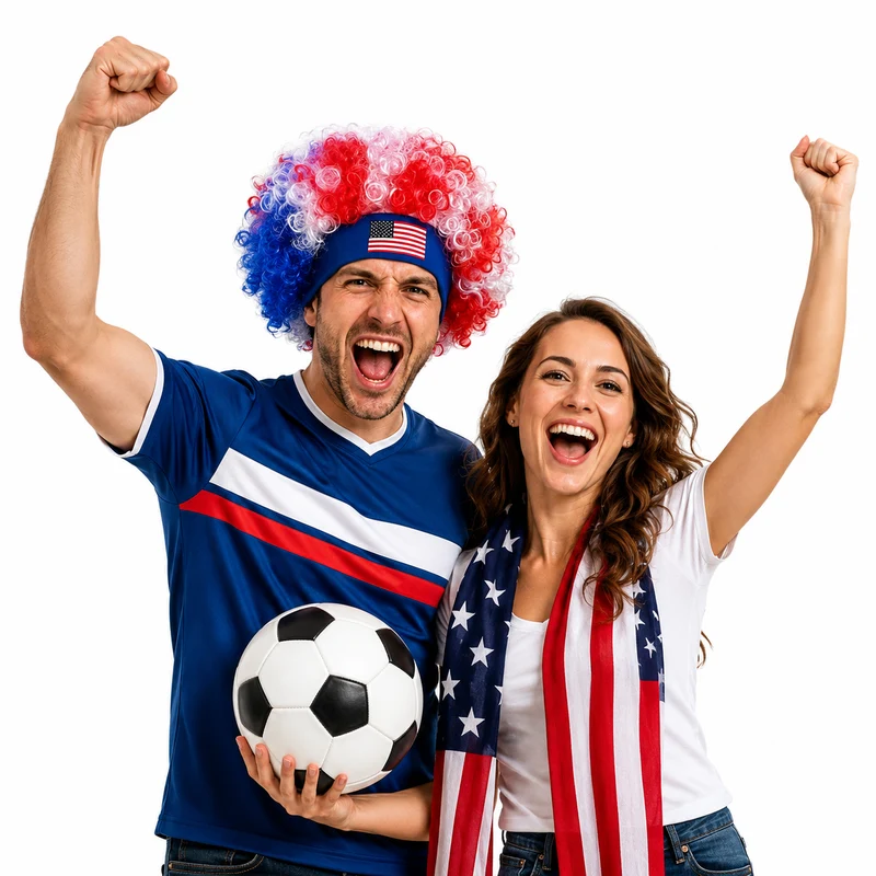 Red White Blue Wig for USA Soccer Game Day Outfits Gear
