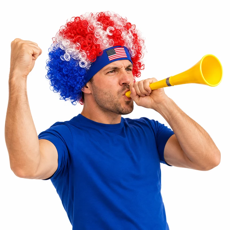 Red White Blue Wig for USA Soccer Game Day Outfits Gear