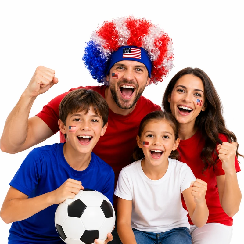 Red White Blue Wig for USA Soccer Game Day Outfits Gear