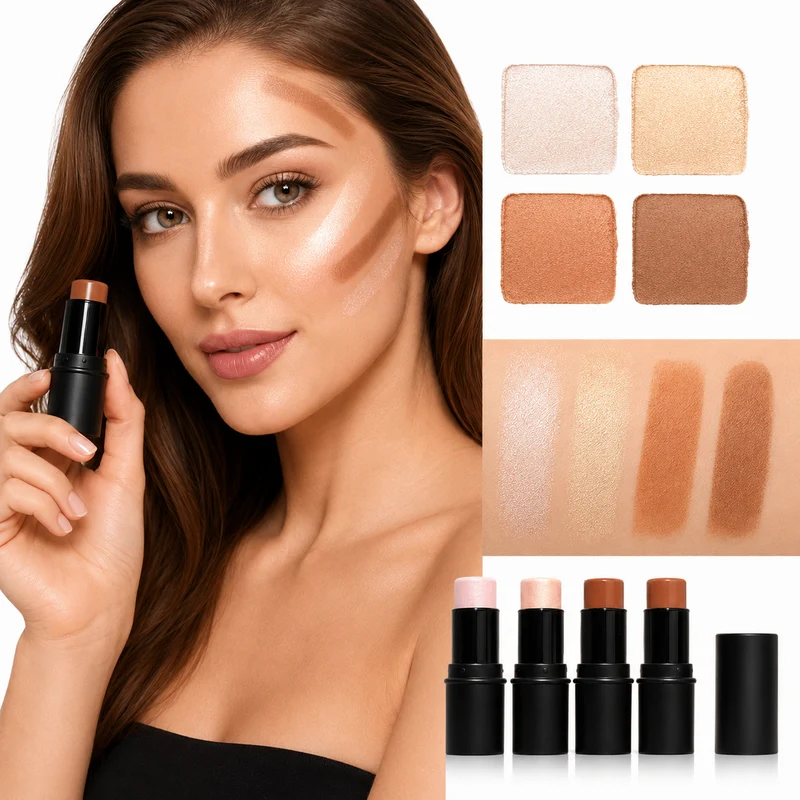 Face Contour Stick Duo with Highlighter Makeup Glow Set