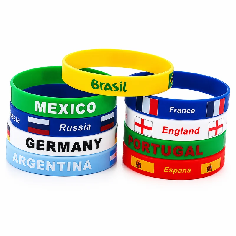 Football Wrist Bands - Country Flag Silicone Bracelets!