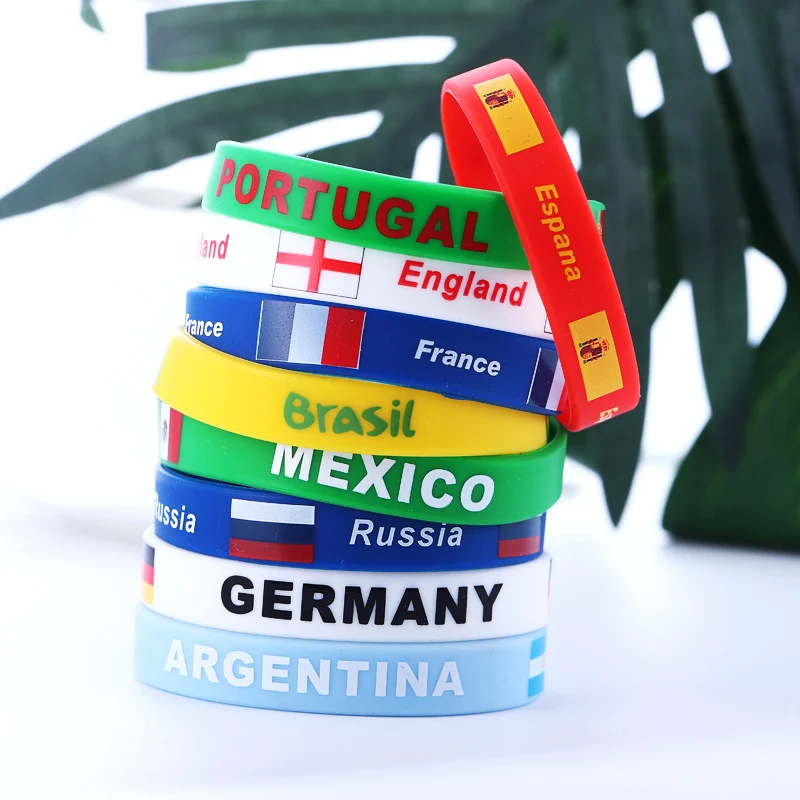Football Wrist Bands - Country Flag Silicone Bracelets!