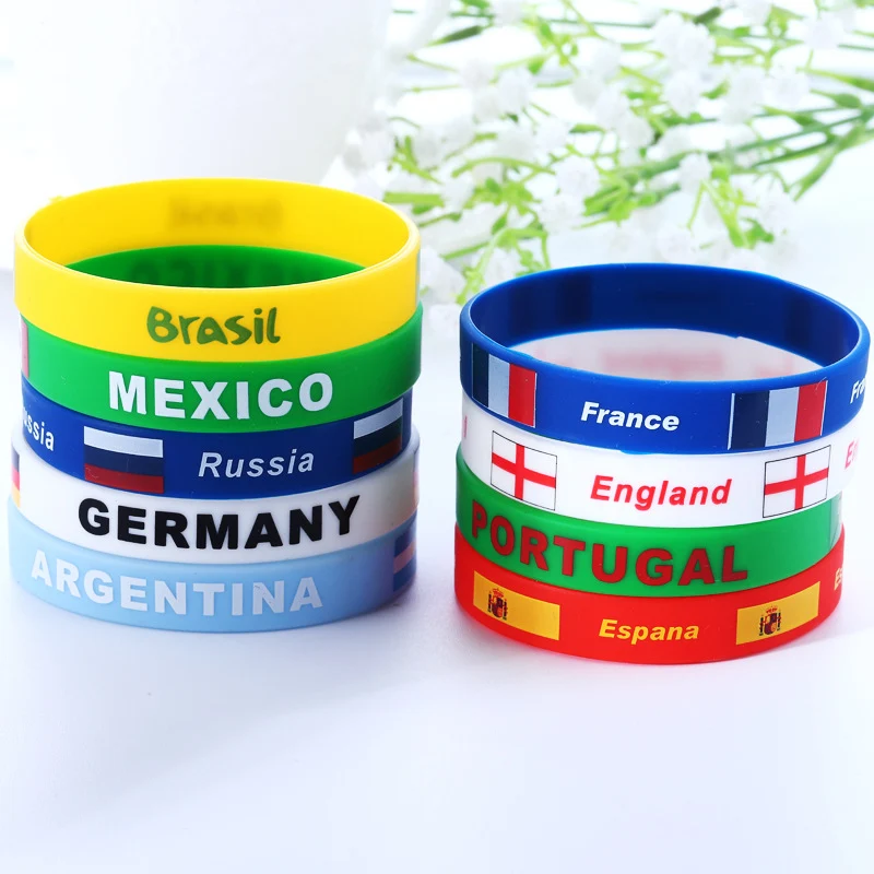 Football Wrist Bands - Country Flag Silicone Bracelets!