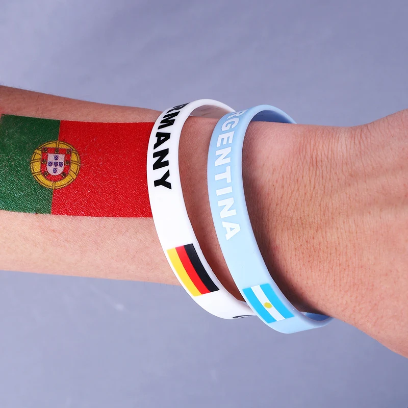 Football Wrist Bands - Country Flag Silicone Bracelets!