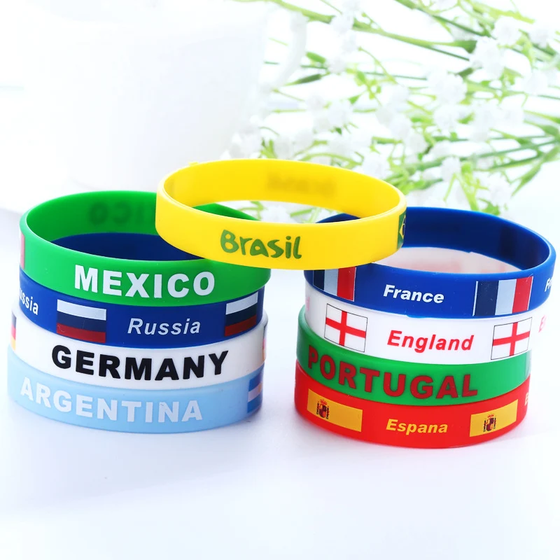 Football Wrist Bands - Country Flag Silicone Bracelets!