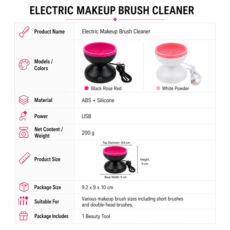 Makeup Brush Cleaner Machine Portable USB