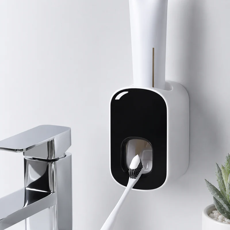 Automatic Toothpaste Dispenser Wall Holder Bathroom Set