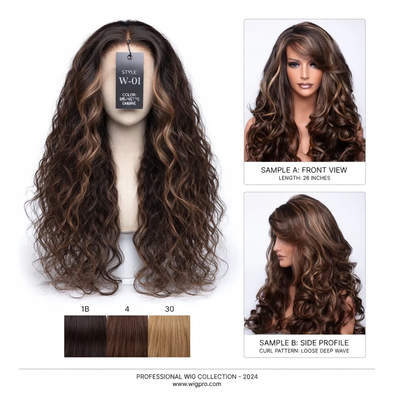 Long Curly Wig With Bangs - 60-65cm Big Waves for Women