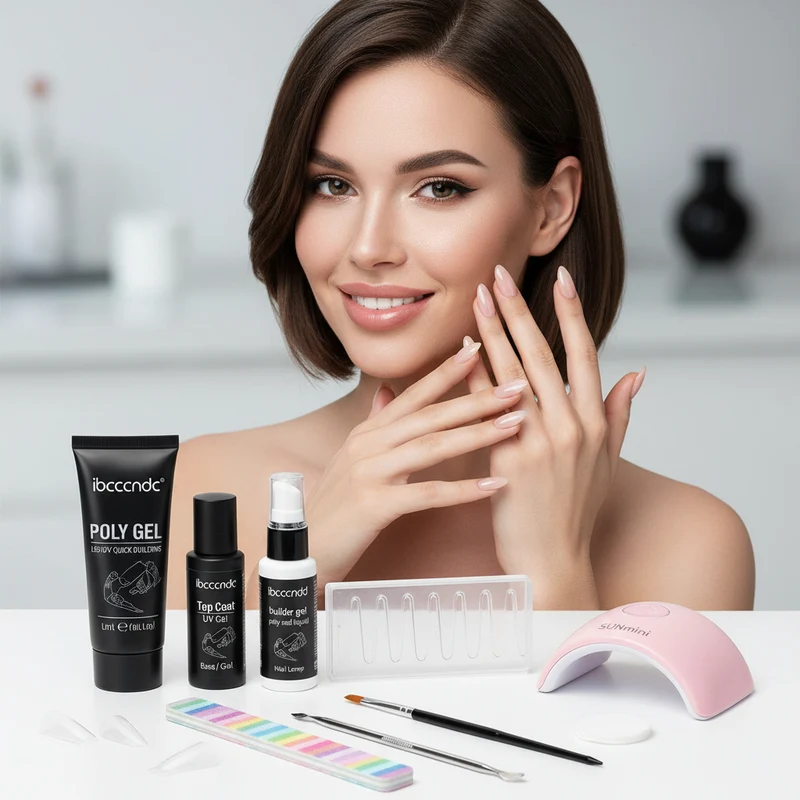 Poly Gel Nail Kit for DIY Nail Extensions at Home Salon