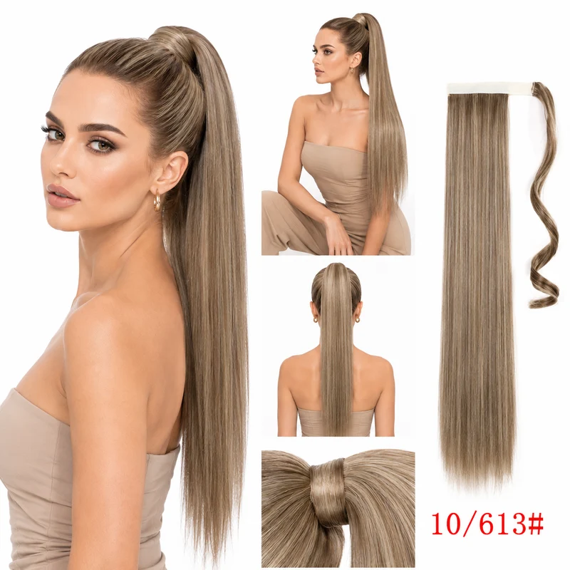 Clip In Ponytail Hair Extensions 24 Inch Straight Style