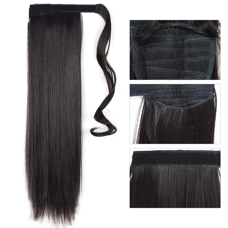 Clip In Ponytail Hair Extensions 24 Inch Straight Style