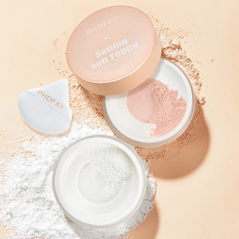 PHOFAY Loose Setting Powder - 3 Piece Set with 4 Shades