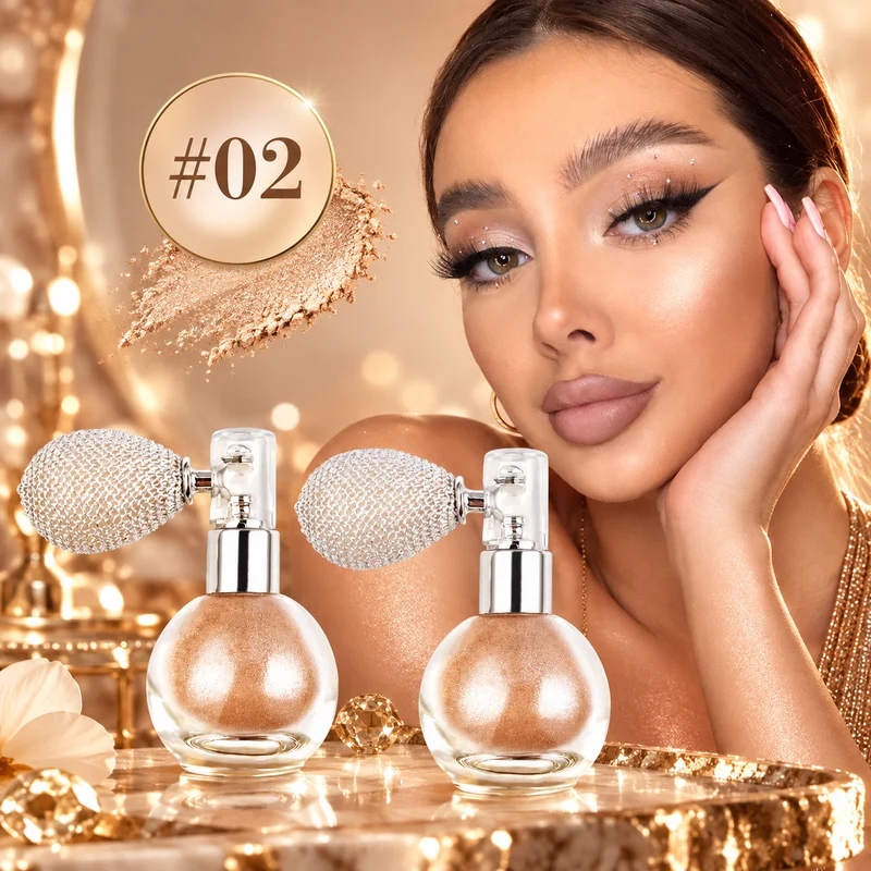 Body Glitter Spray - Shimmer Powder Highlighter + Glow.