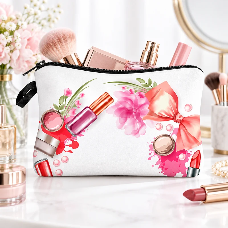Makeup Bag with Zipper for Everyday Makeup Storage Case