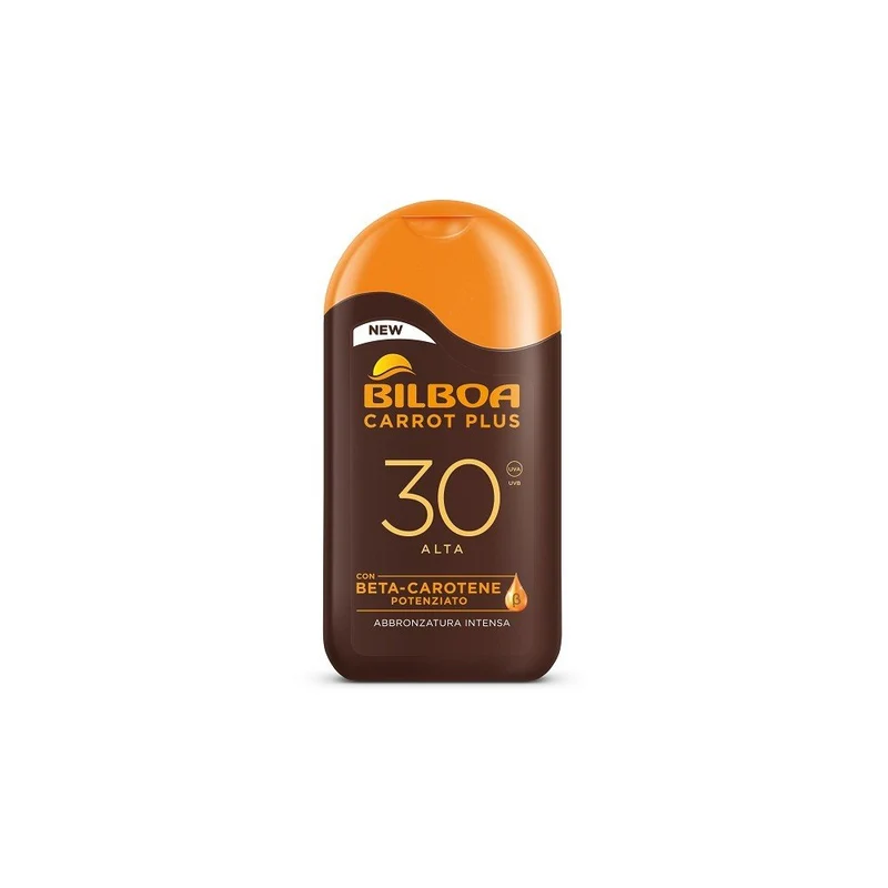Bilboa Carrot Plus Latte Abbronzante 200ml – Abbronzante Intensivo Carota Beta-Carotene SPF6 SPF10 SPF20 SPF30