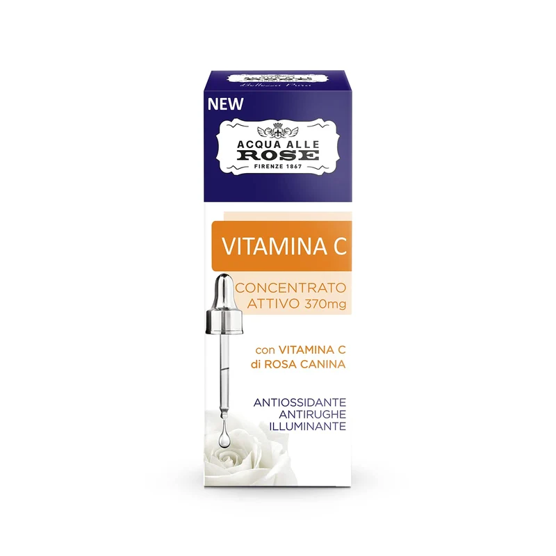 Acque alle Rose Vitamina C Rosa Canina Concentrato Attivo 370mg – Siero Viso Illuminante Anti-Macchie