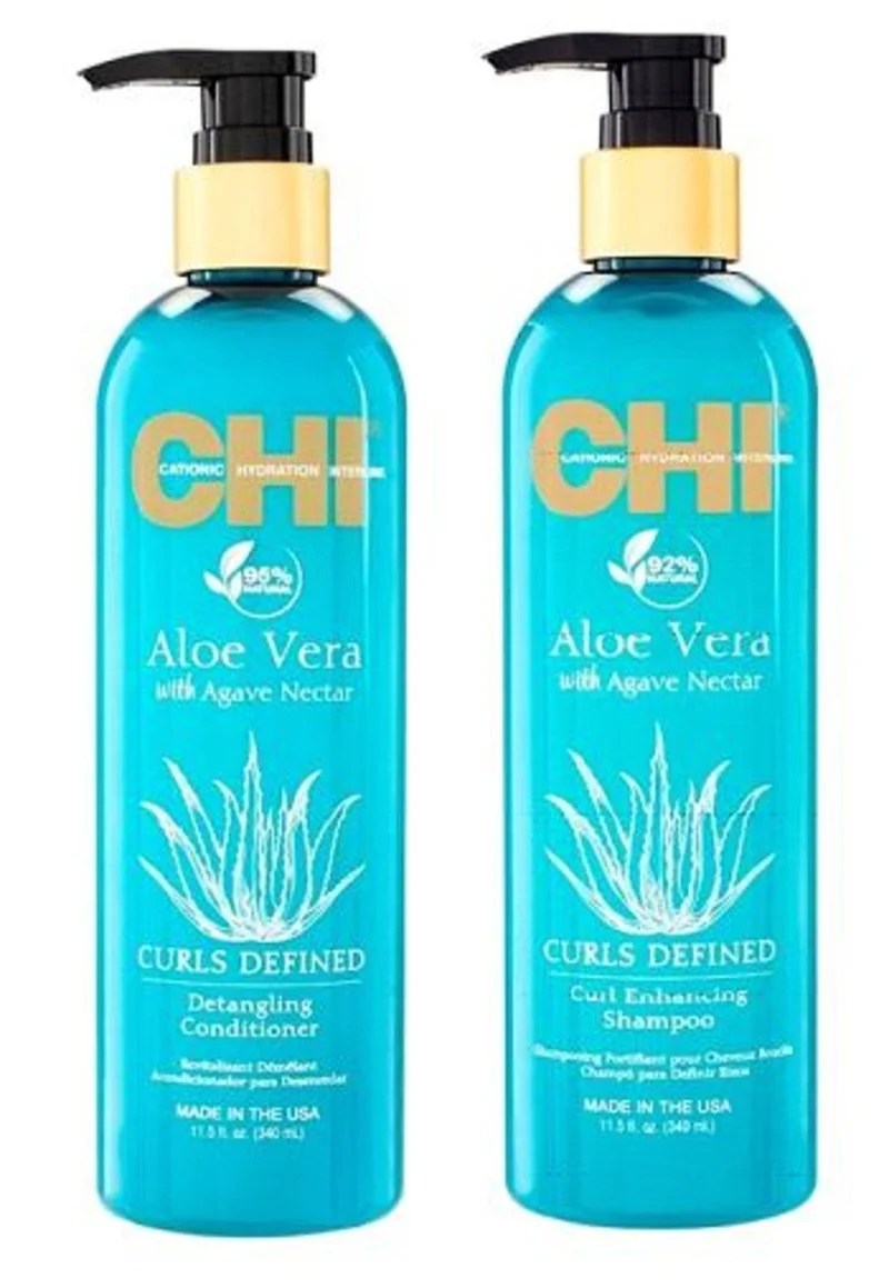 CHI Aloe Vera Curls SET Detangling Conditioner 340ml + Enhancing Shampoo 340ml