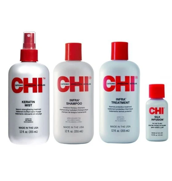 CHI Infra SET Shampoo 355 ml + Treatment 355 ml + Keratin Mist 355 ml + Silk Infusion 355 ml