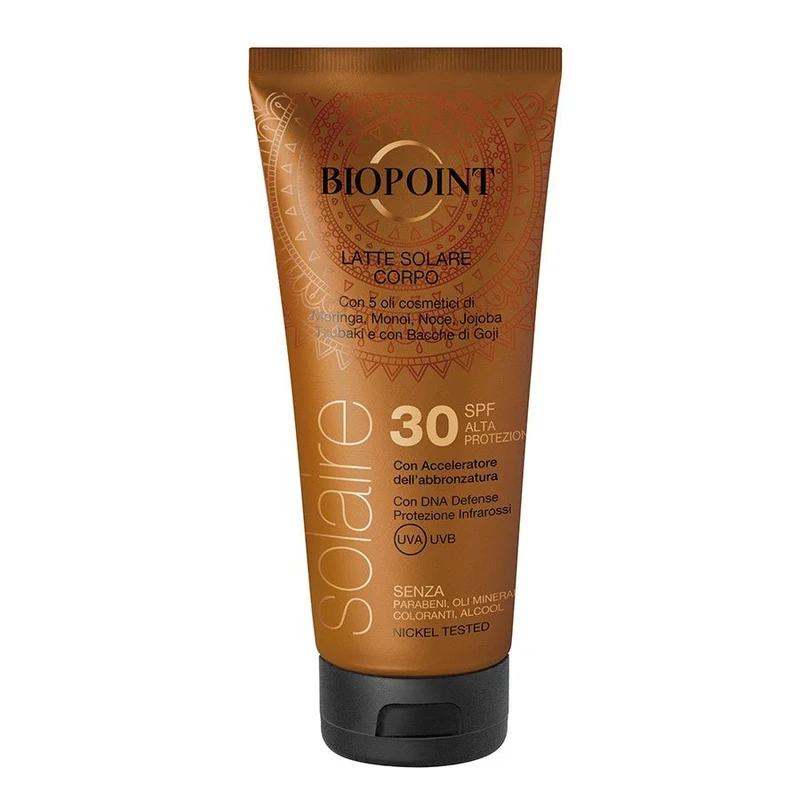 Biopoint Latte Corpo Solare 200ml – Protezione Idratante UVA/UVB SPF 10, 20, 30