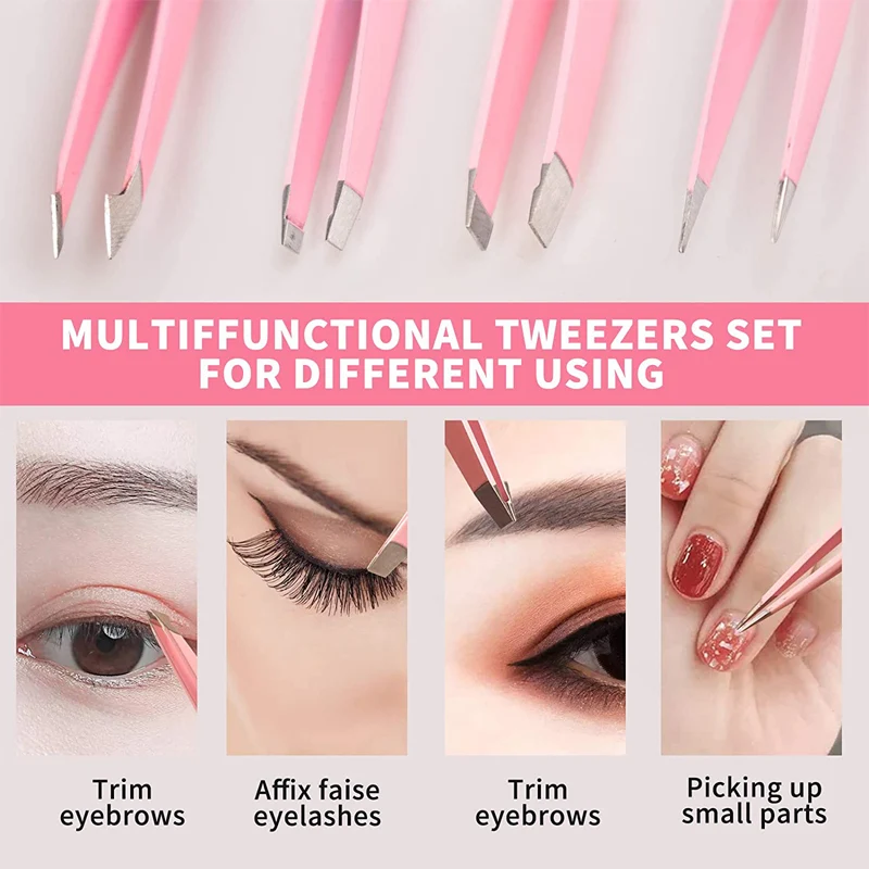 Rosa Pinzette für Wimpernverlängerungs-Make-up-Tools