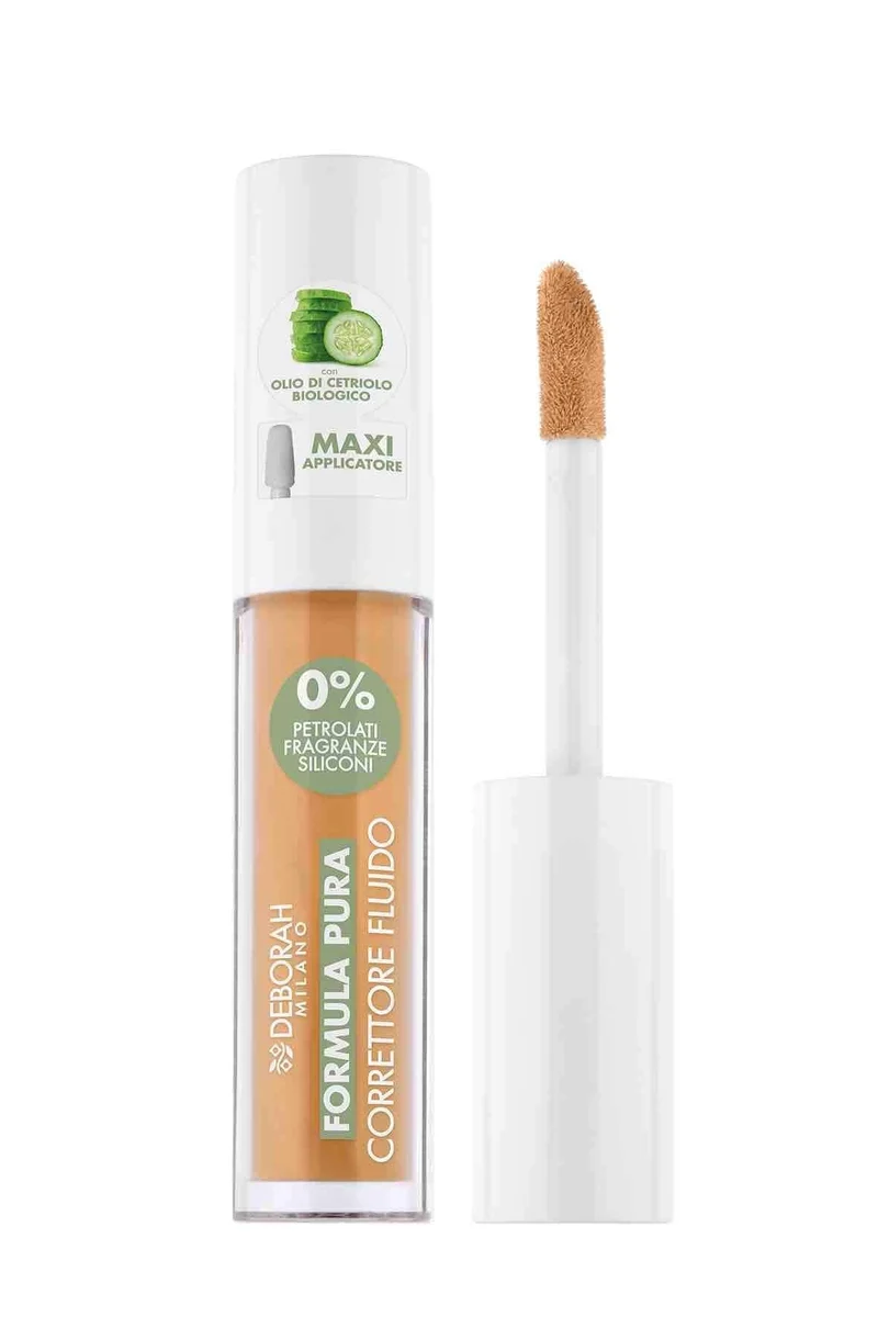 Deborah Milano Formula Pura Correttore Fluido – Correttore Liquido Naturale Luminoso 4 Nuances