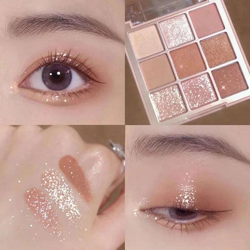 Lidschatten-Palette Glitter Pearly Eyeshadow 9-Color