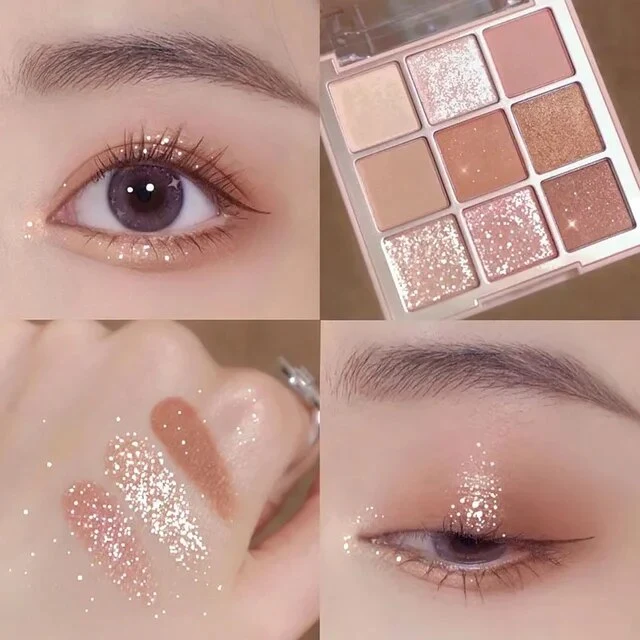 Lidschatten-Palette Glitter Pearly Eyeshadow 9-Color
