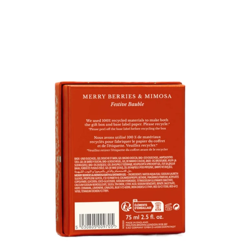 Merry Berries & Mimosa Festive Bauble Bagno Schiuma