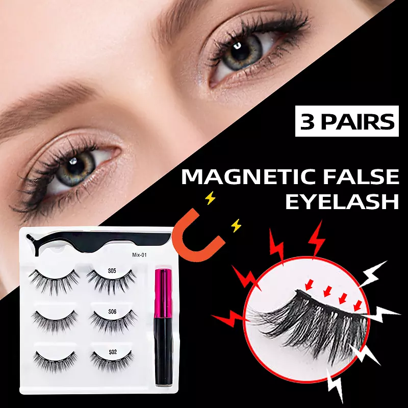 Nerz Wimpern handgefertigt mit Pinzette Make-up-Set