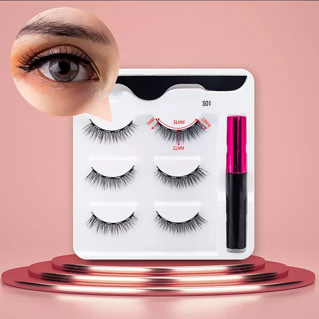 Nerz Wimpern handgefertigt mit Pinzette Make-up-Set