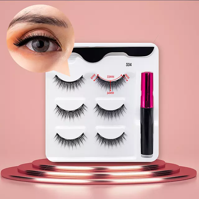 Nerz Wimpern handgefertigt mit Pinzette Make-up-Set