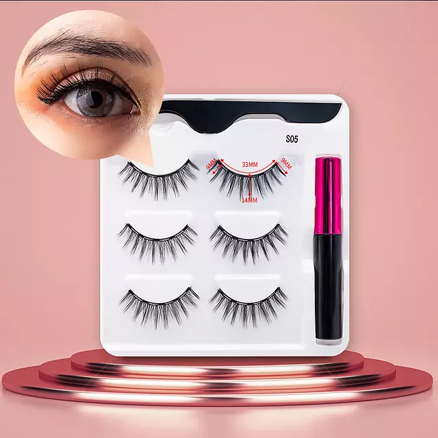 Nerz Wimpern handgefertigt mit Pinzette Make-up-Set