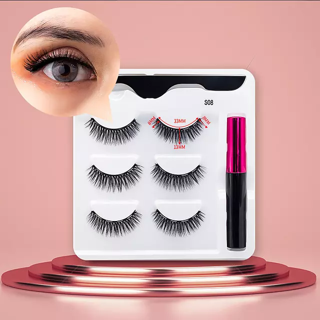 Nerz Wimpern handgefertigt mit Pinzette Make-up-Set