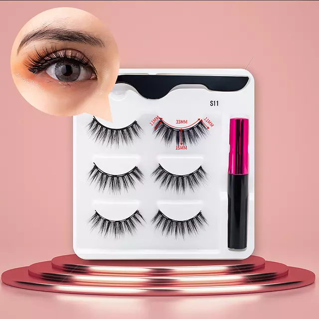 Nerz Wimpern handgefertigt mit Pinzette Make-up-Set