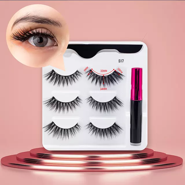 Nerz Wimpern handgefertigt mit Pinzette Make-up-Set