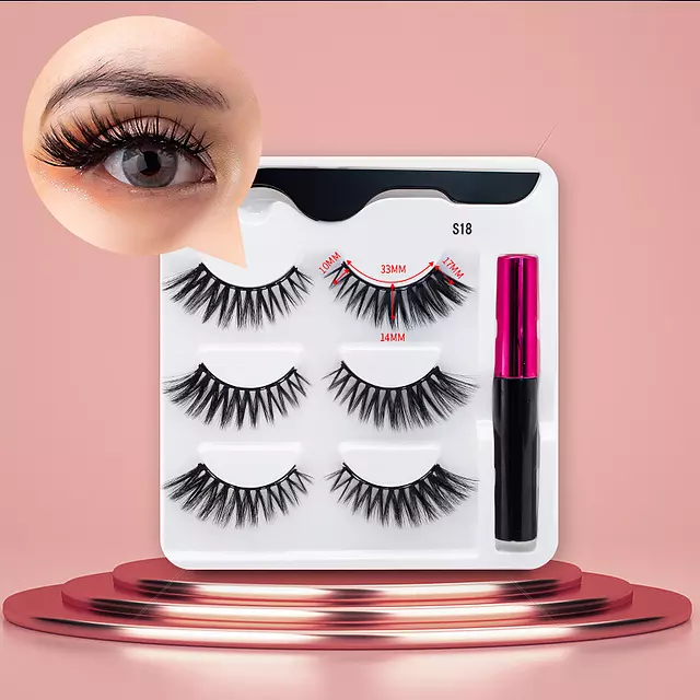 Nerz Wimpern handgefertigt mit Pinzette Make-up-Set