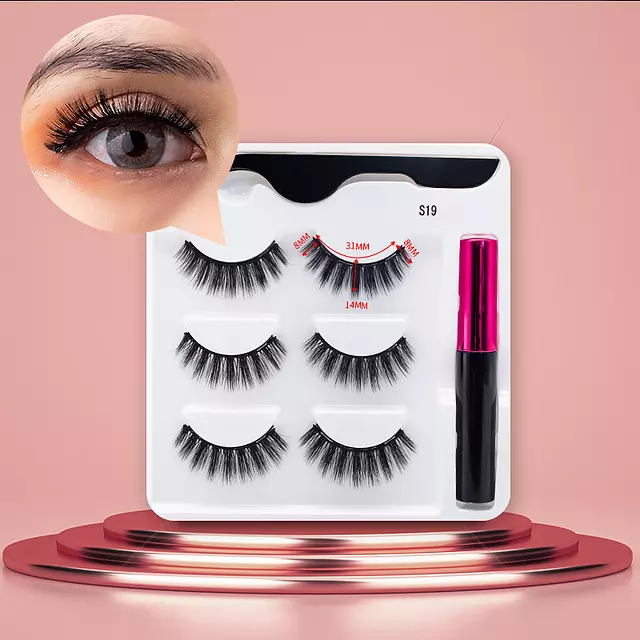 Nerz Wimpern handgefertigt mit Pinzette Make-up-Set