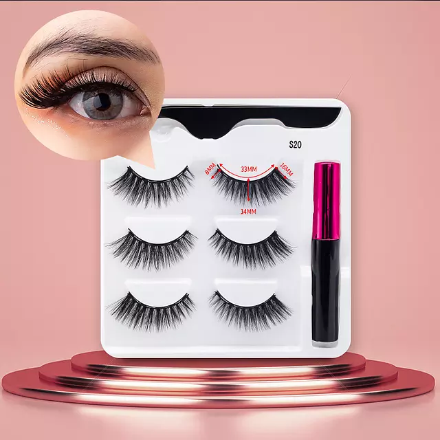 Nerz Wimpern handgefertigt mit Pinzette Make-up-Set