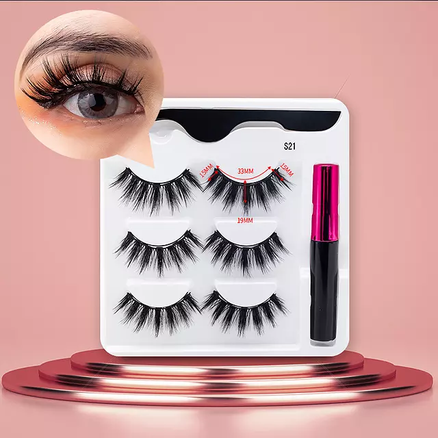 Nerz Wimpern handgefertigt mit Pinzette Make-up-Set