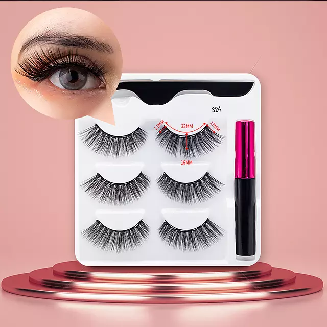 Nerz Wimpern handgefertigt mit Pinzette Make-up-Set
