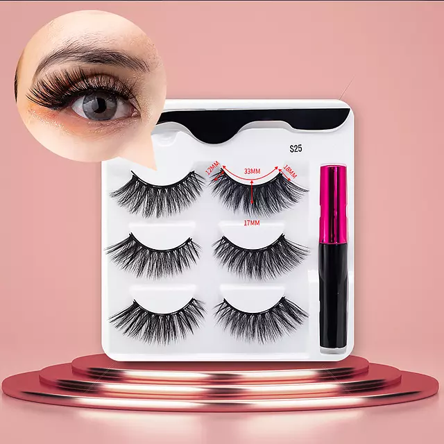 Nerz Wimpern handgefertigt mit Pinzette Make-up-Set