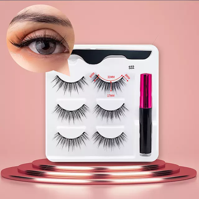 Nerz Wimpern handgefertigt mit Pinzette Make-up-Set