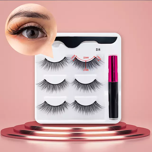 Nerz Wimpern handgefertigt mit Pinzette Make-up-Set