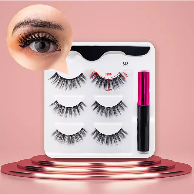Nerz Wimpern handgefertigt mit Pinzette Make-up-Set