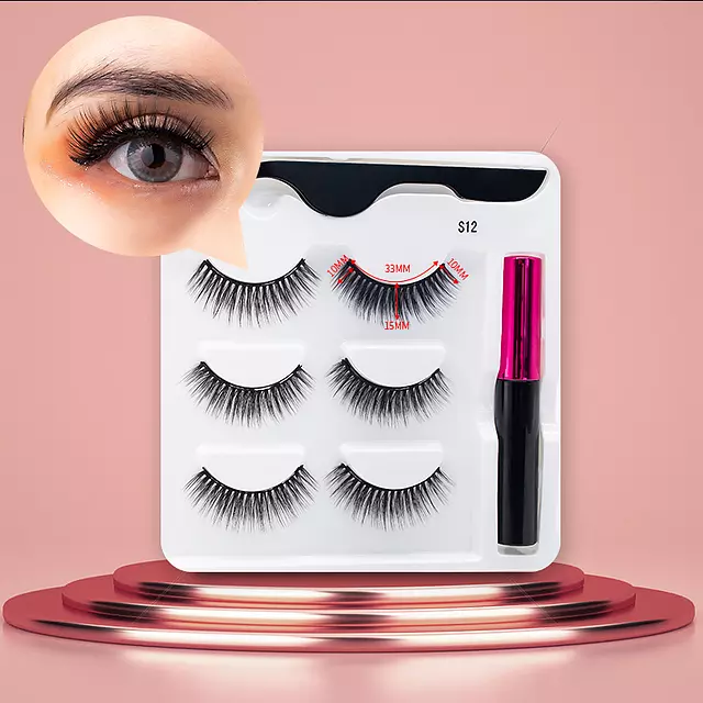 Nerz Wimpern handgefertigt mit Pinzette Make-up-Set