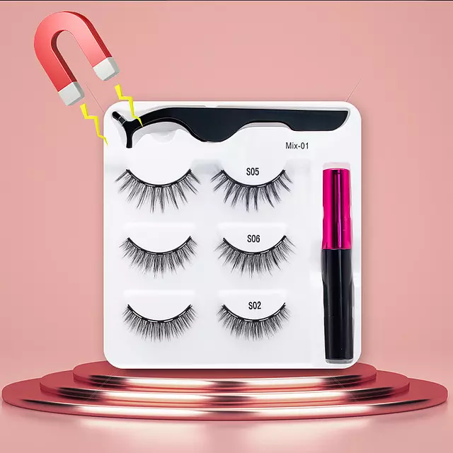 Nerz Wimpern handgefertigt mit Pinzette Make-up-Set