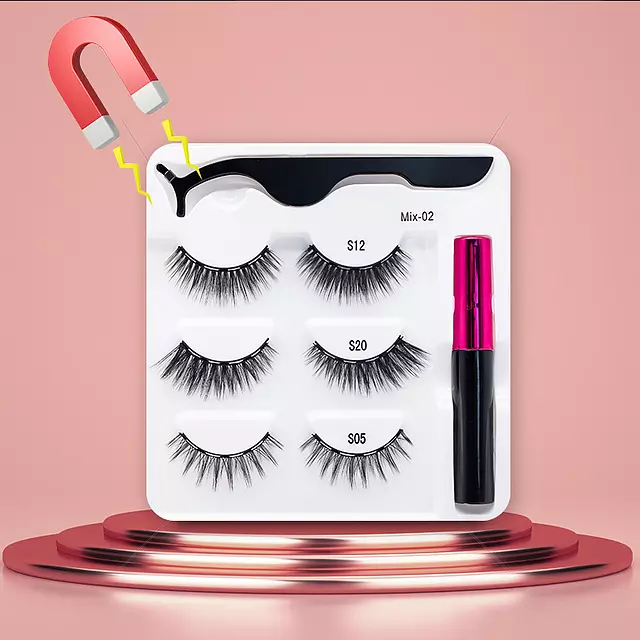 Nerz Wimpern handgefertigt mit Pinzette Make-up-Set